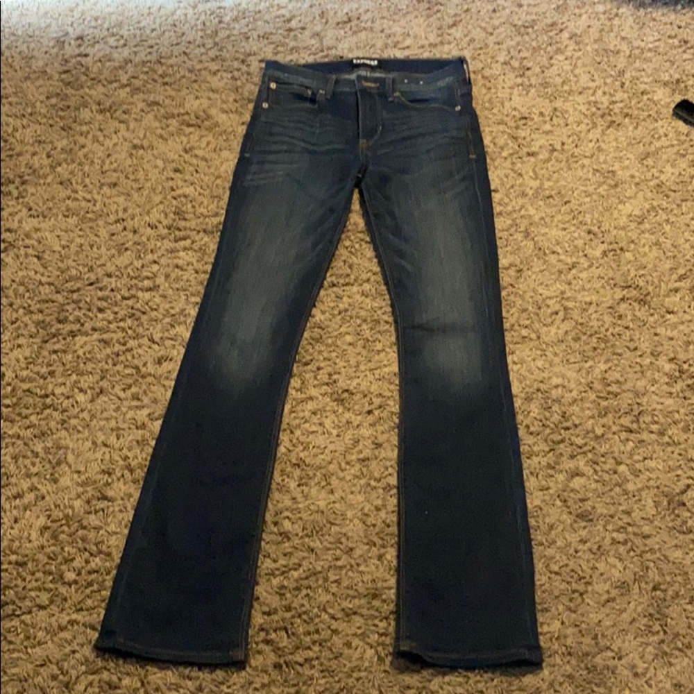 Express barely boot mid rise jeans. Never worn